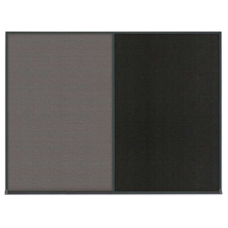 United Visual Products Triple Door Radius Plus Corkboard, 96" x UV8006PLUS-SATIN-MEDGRY